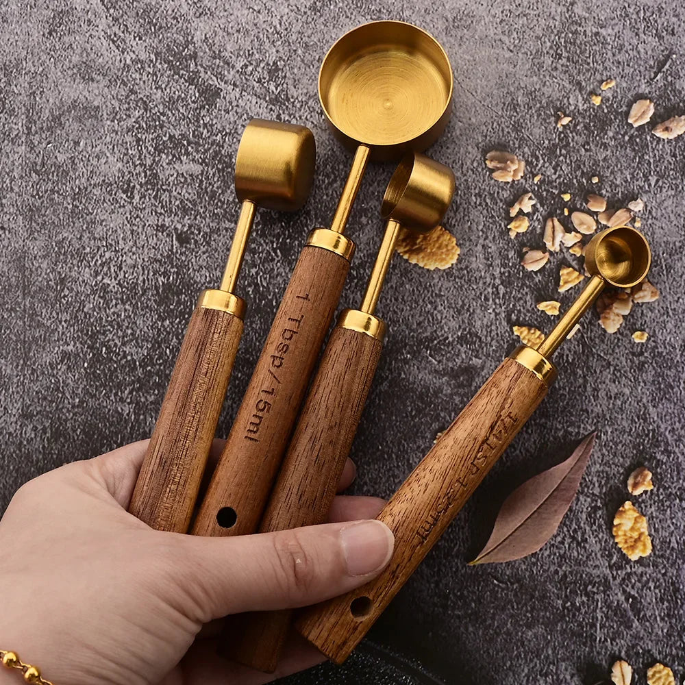 Alden Wood Handle Measuring Spoons