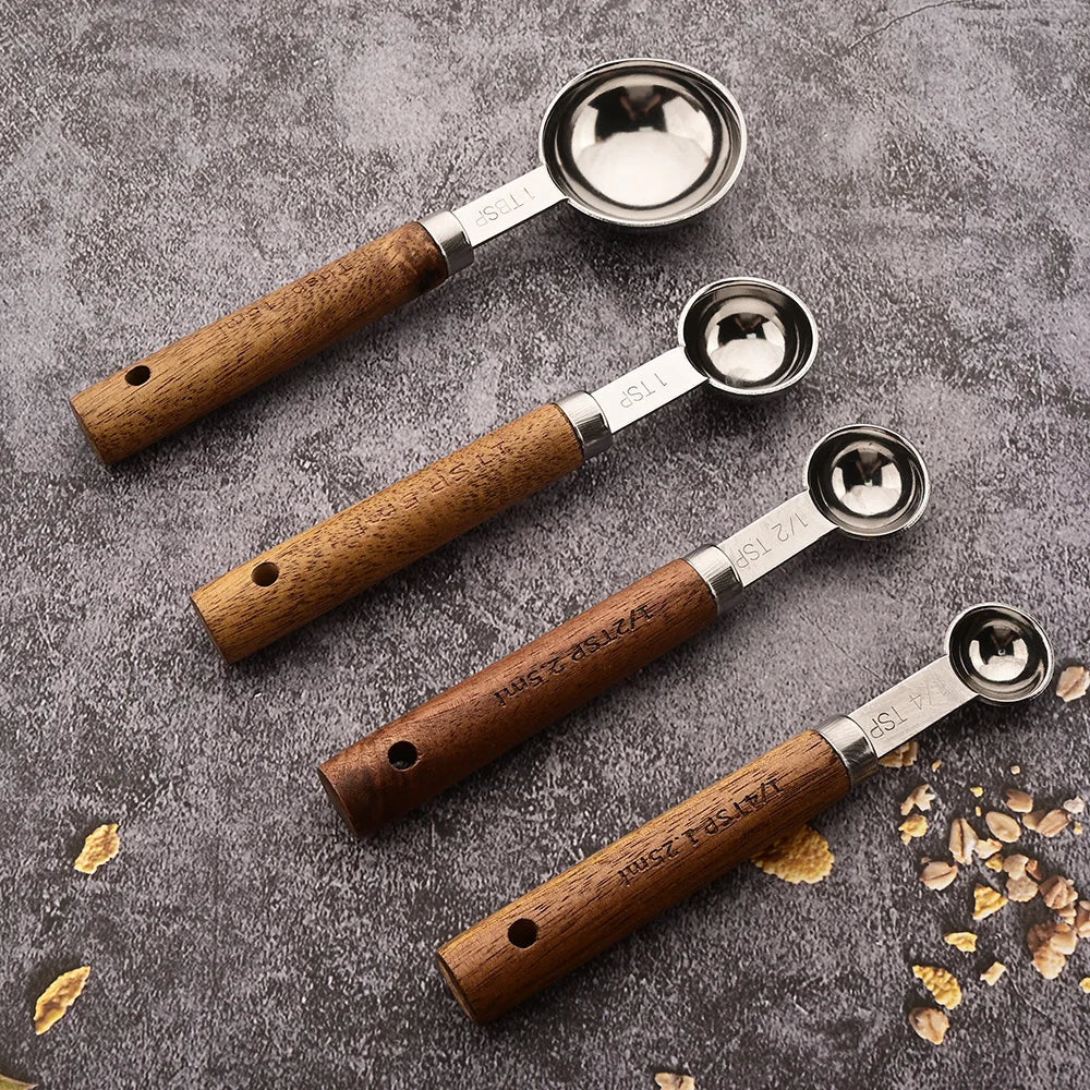 Alden Wood Handle Measuring Spoons