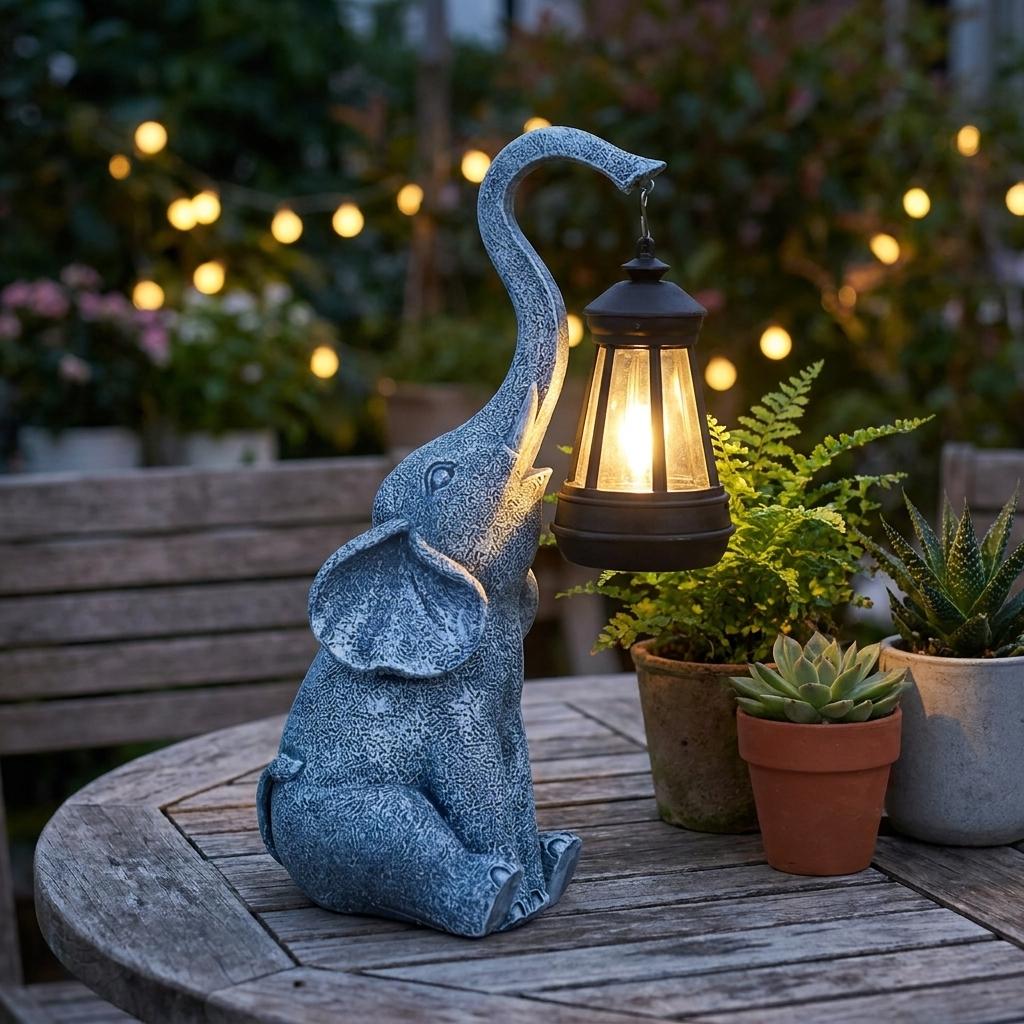 Elephanta | Charming Whimsical Solar LED Garden Lantern Lamp
