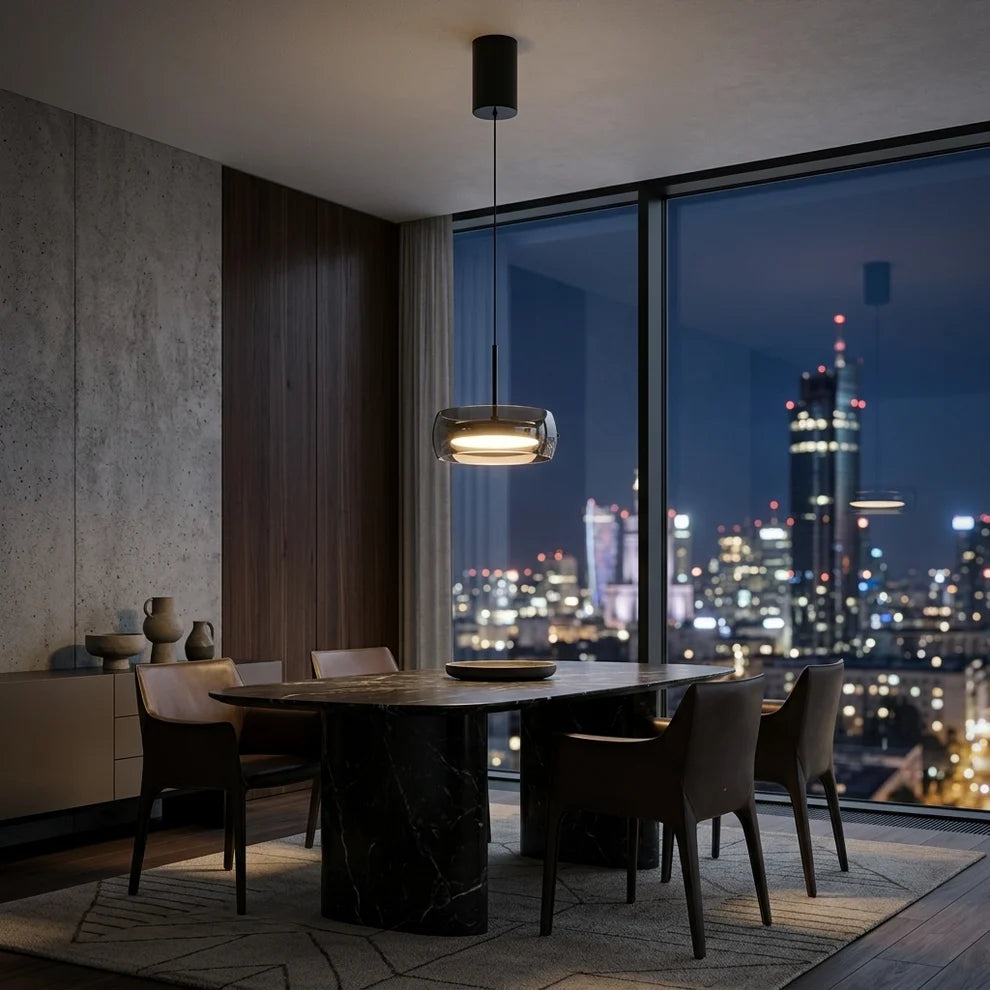 Lunara | Modern Elegant Glass Pendant Light Fixture for Dining Spaces