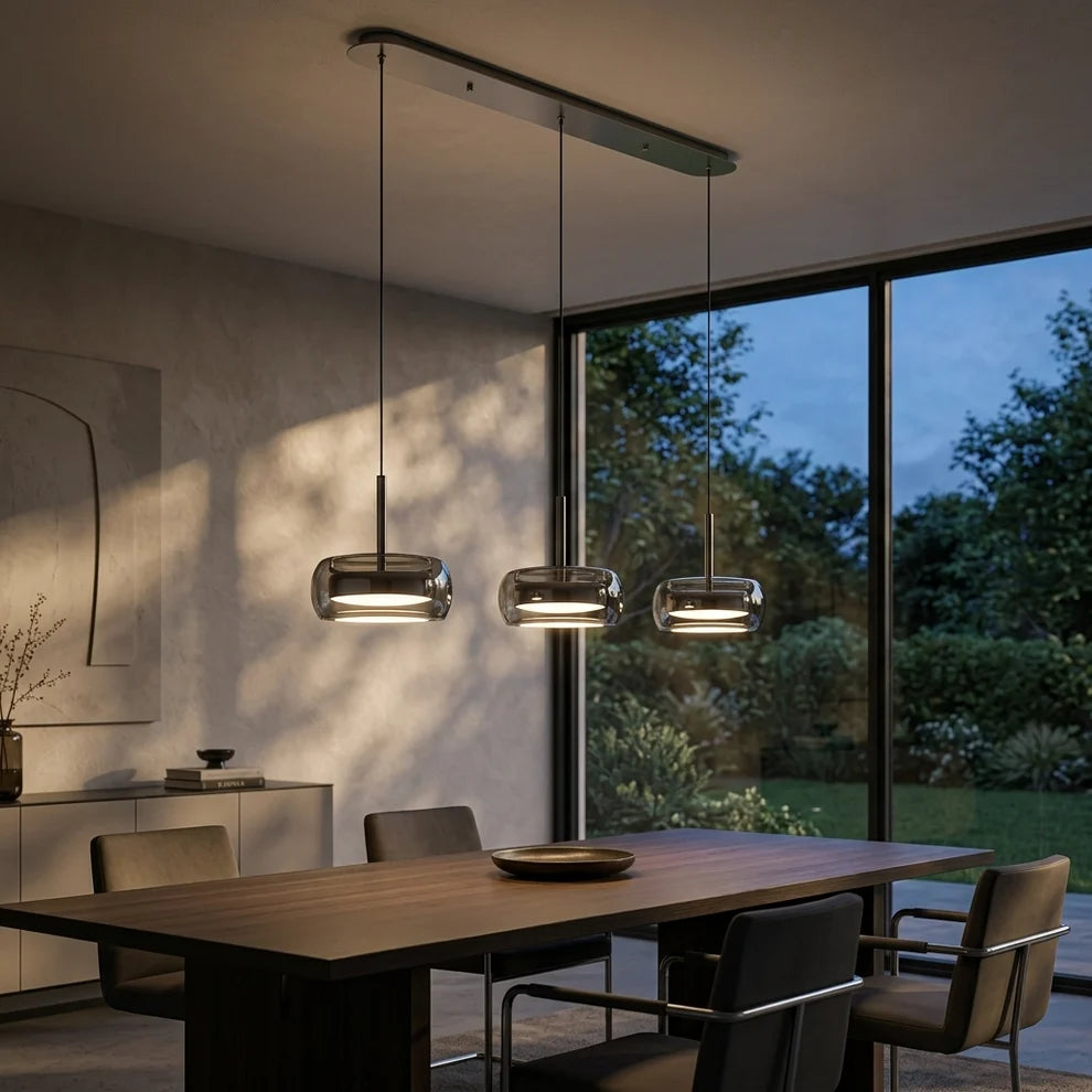 Lunara | Modern Elegant Glass Pendant Light Fixture for Dining Spaces