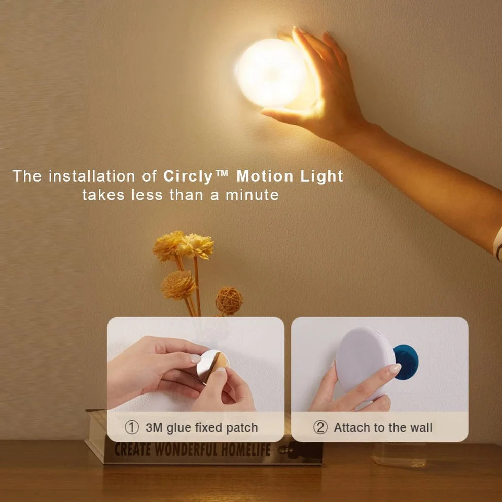 MotionGlow | Round Motion Sensor LED Light with USB or Battery Power