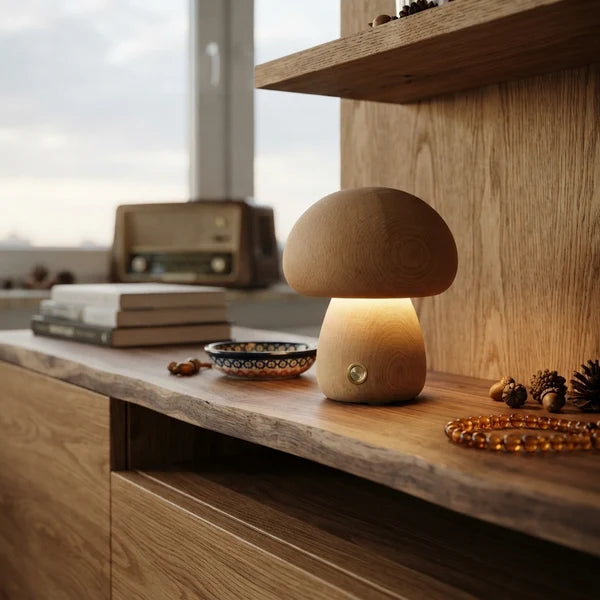 MushLume | Whimsical Playful Wooden LED Night Light