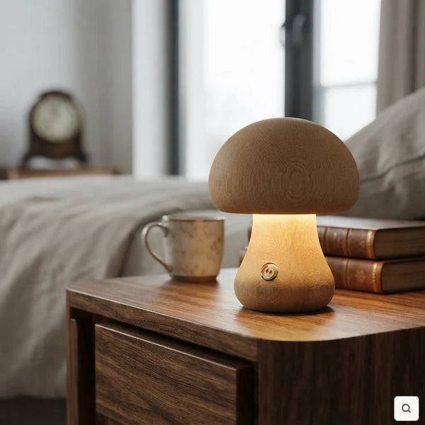 MushLume | Whimsical Playful Wooden LED Night Light
