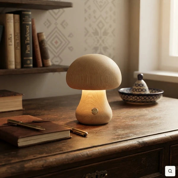MushLume | Whimsical Playful Wooden LED Night Light