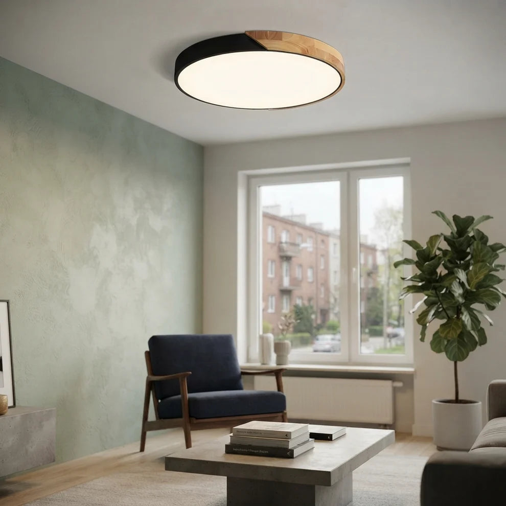 NordicaBeam | Elegant Natural Wood Scandinavian LED Ceiling Light
