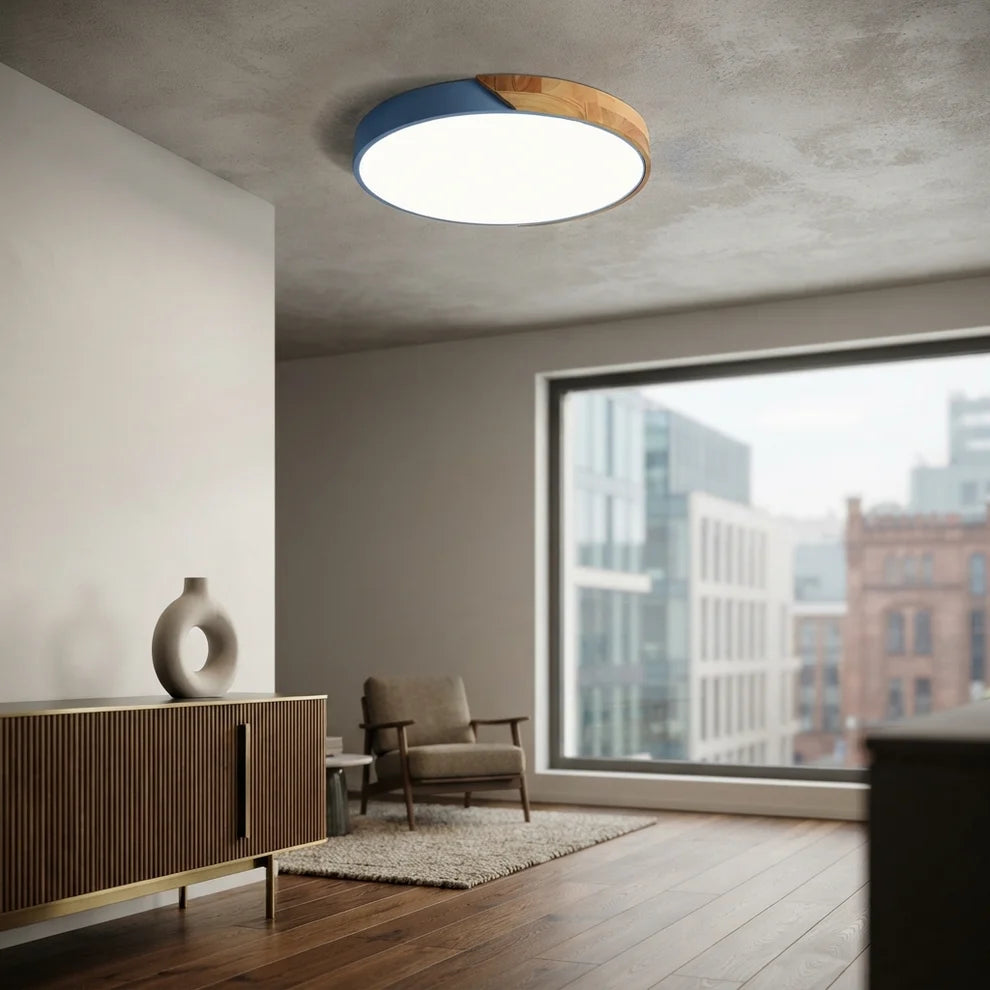 NordicaBeam | Elegant Natural Wood Scandinavian LED Ceiling Light