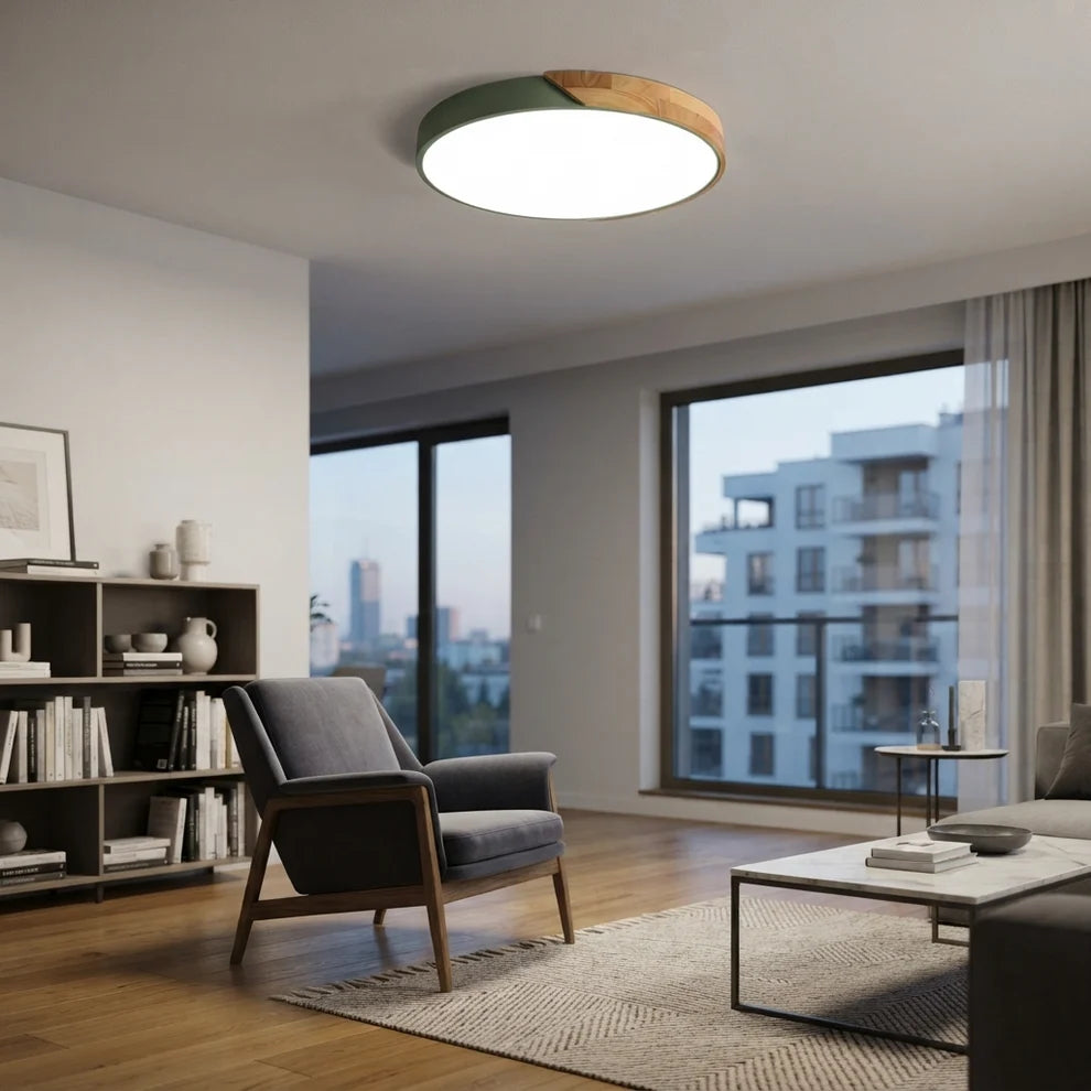 NordicaBeam | Elegant Natural Wood Scandinavian LED Ceiling Light