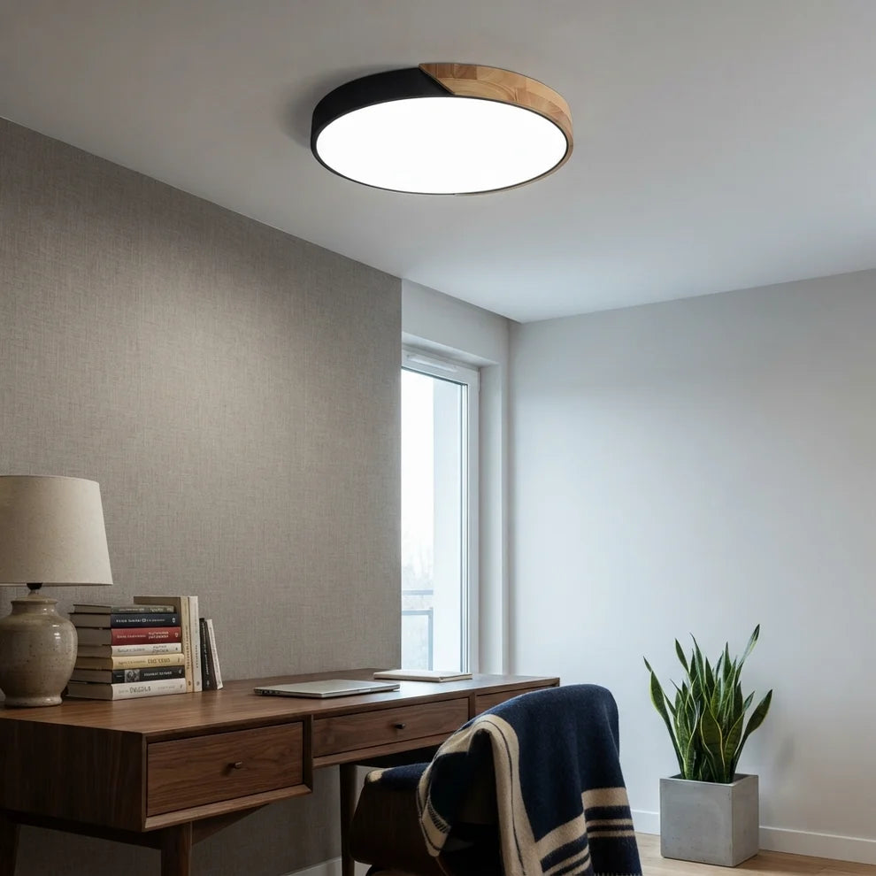 NordicaBeam | Elegant Natural Wood Scandinavian LED Ceiling Light