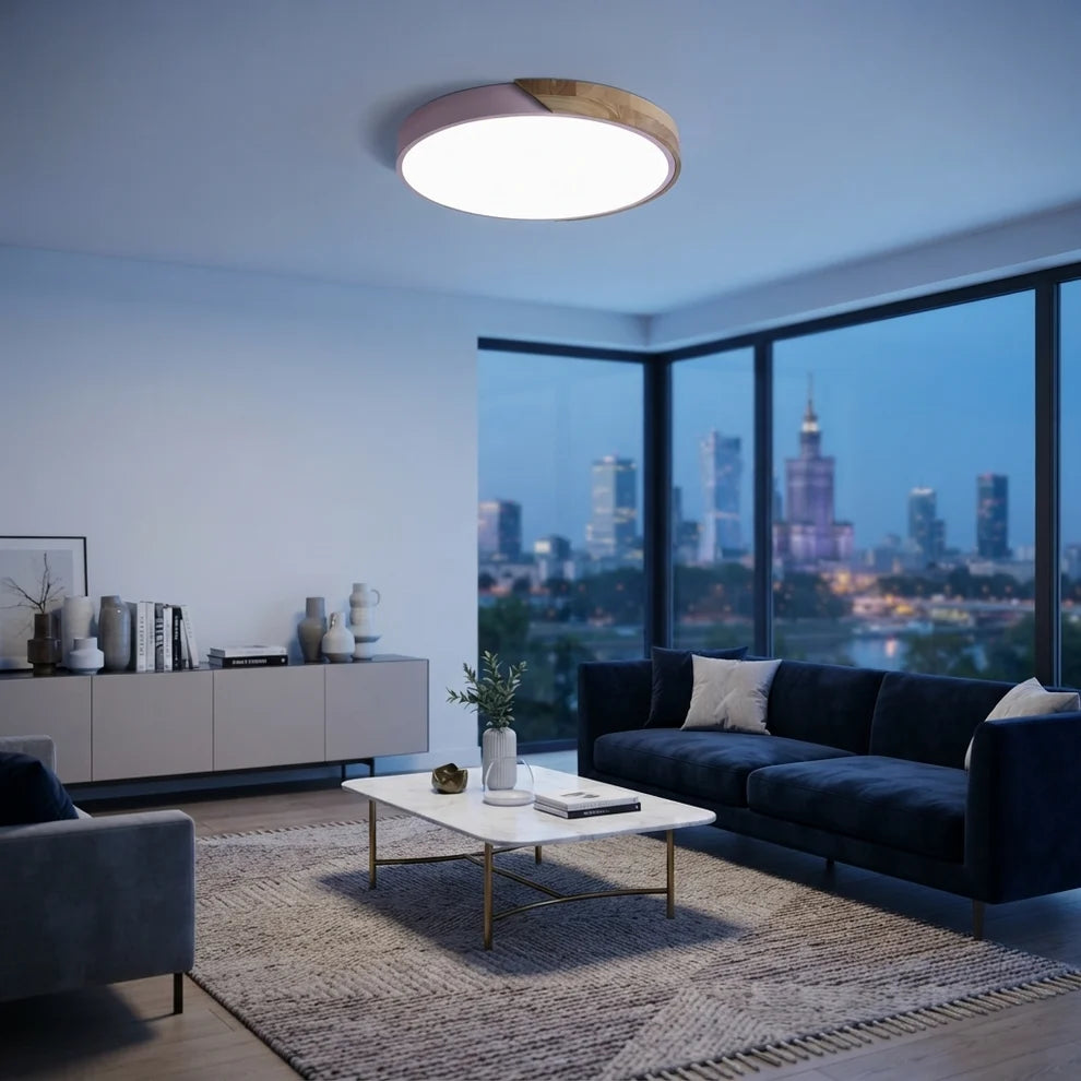 NordicaBeam | Elegant Natural Wood Scandinavian LED Ceiling Light
