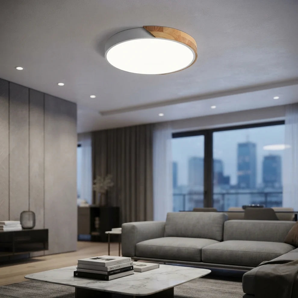 NordicaBeam | Elegant Natural Wood Scandinavian LED Ceiling Light