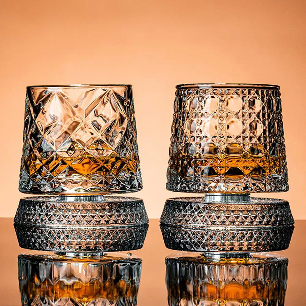 Orion Rotating Crystal Whiskey Glass Set